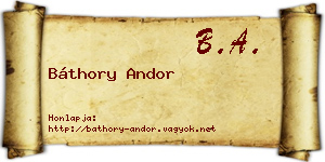 Báthory Andor névjegykártya