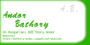 andor bathory business card